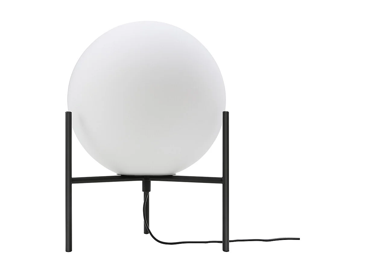 Jordglob bordslampa på ställning - D. 25 x H. 35 cm - Svart och vit -BARLOW