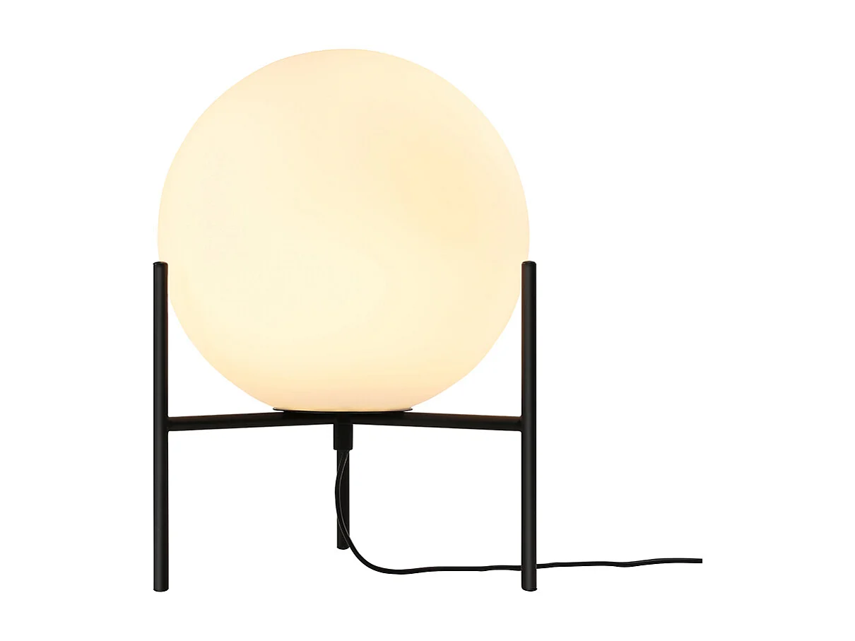 Jordglob bordslampa på ställning - D. 25 x H. 35 cm - Svart och vit -BARLOW