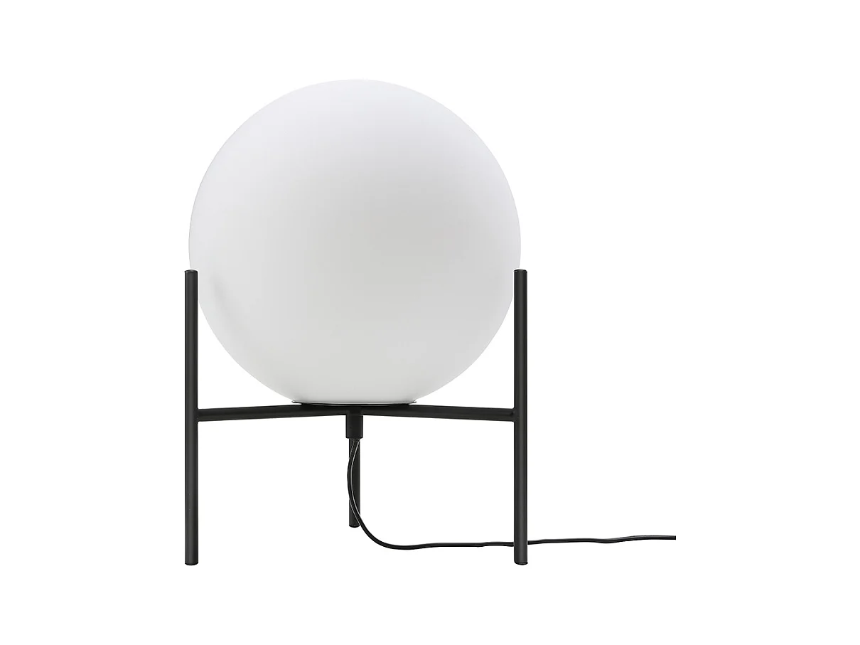 Lámpara de mesa globo - D. 25 x Alt. 35 cm - Negro y blanco - BARLOW