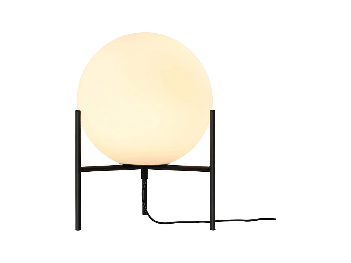 Lámpara de mesa globo - D. 25 x Alt. 35 cm - Negro y blanco - BARLOW