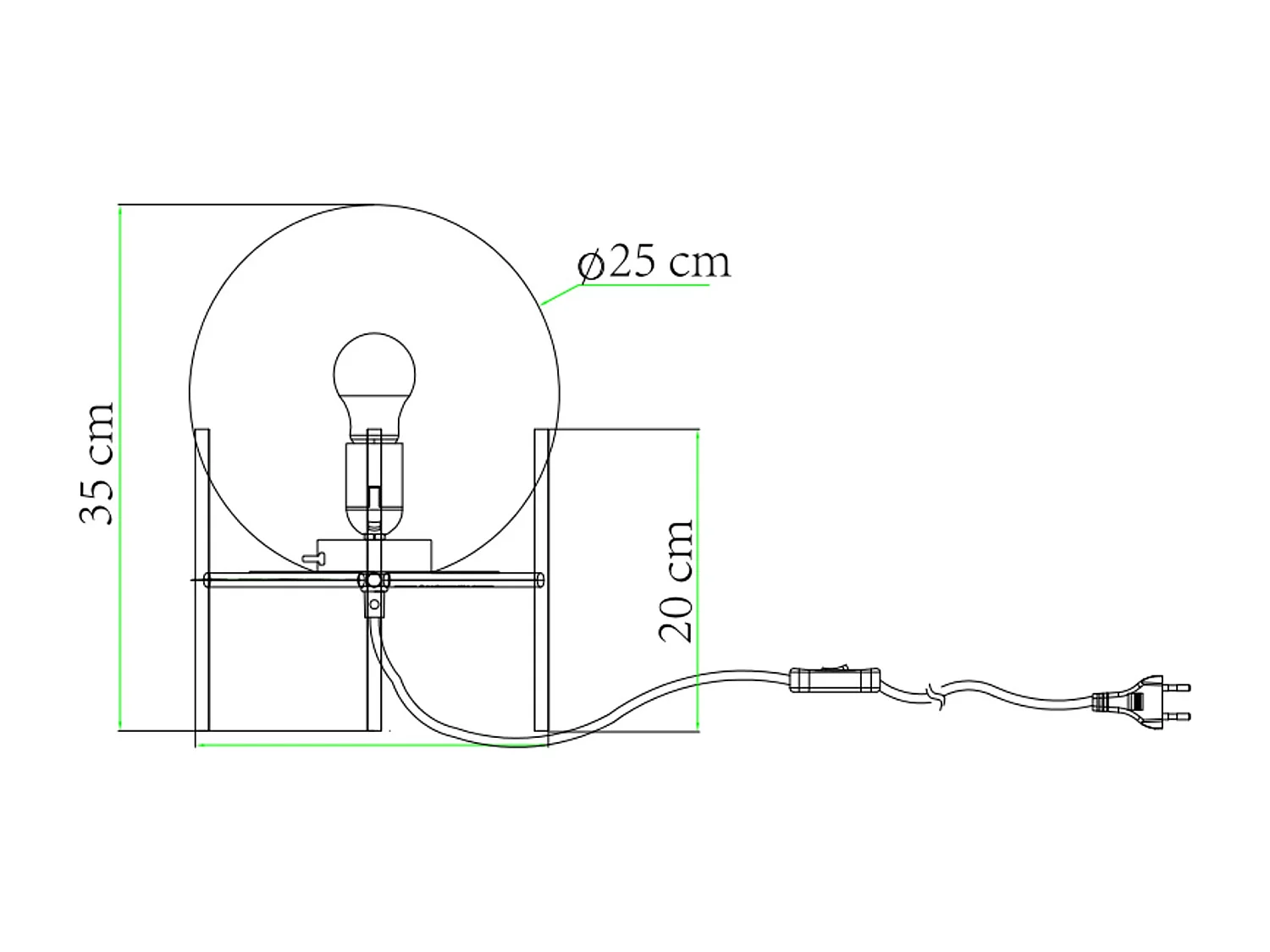 Lampe à pose globe sur pied - D. 25 x H. 35 cm - Doré et blanc -BARLOW