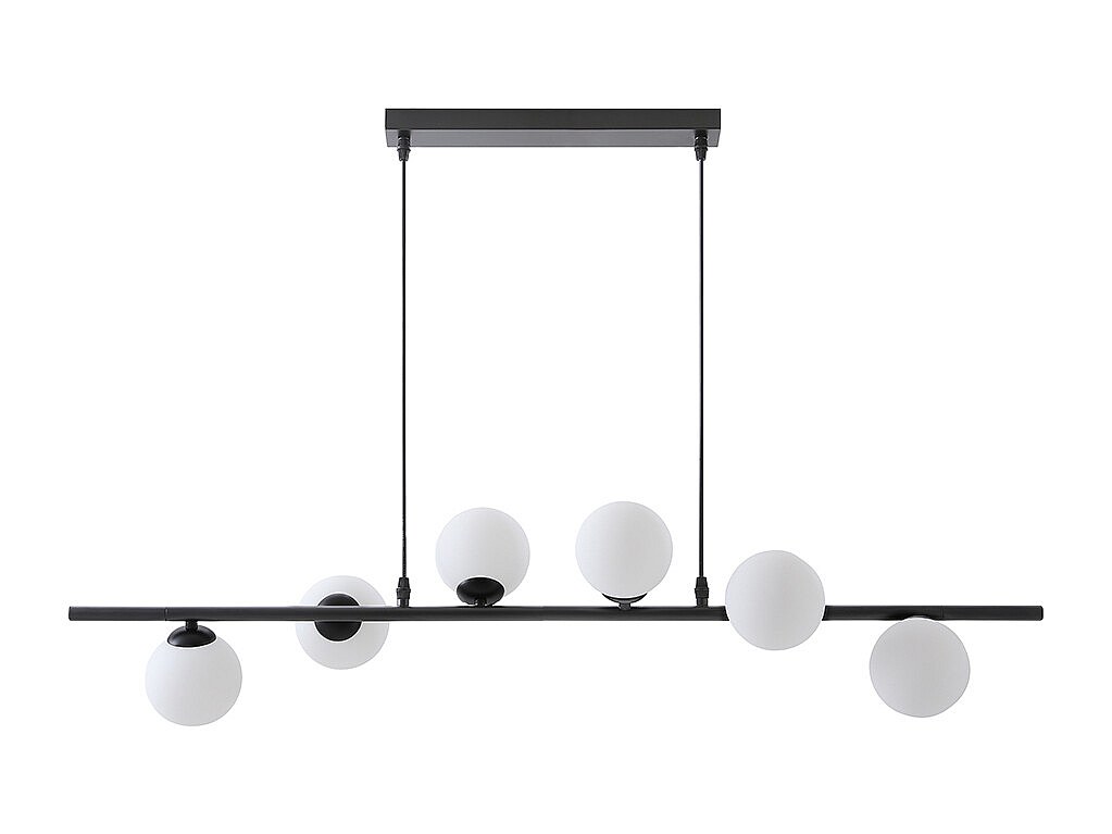 Hängeleuchte - Metall & Glas - 6 Kugeln - 100 x 24,5 cm - Schwarz matt - IN günstig online kaufen