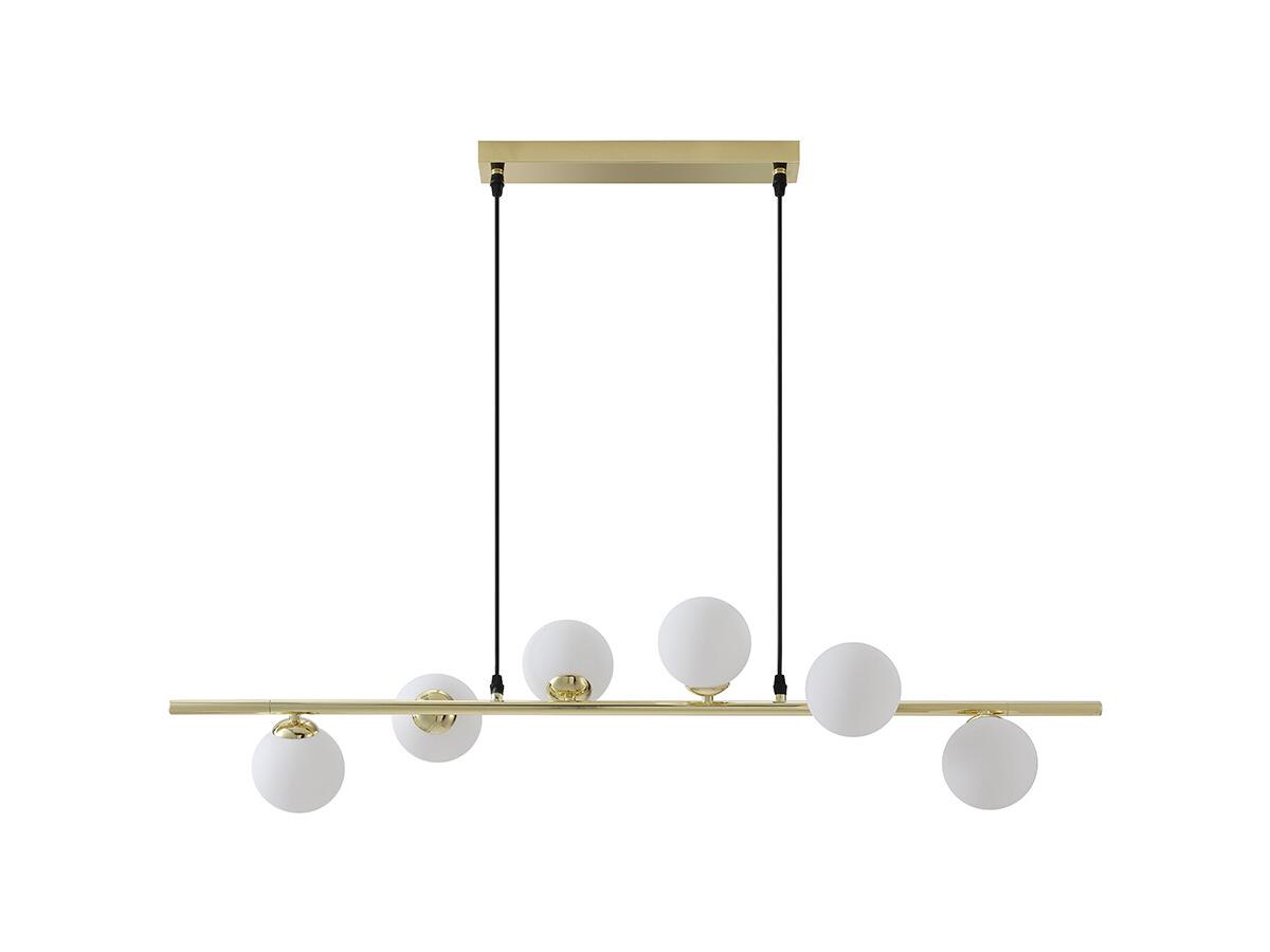 Hängeleuchte - Metall & Glas - 6 Kugeln - 100 x 24,5 cm - Goldfarben - INUN günstig online kaufen