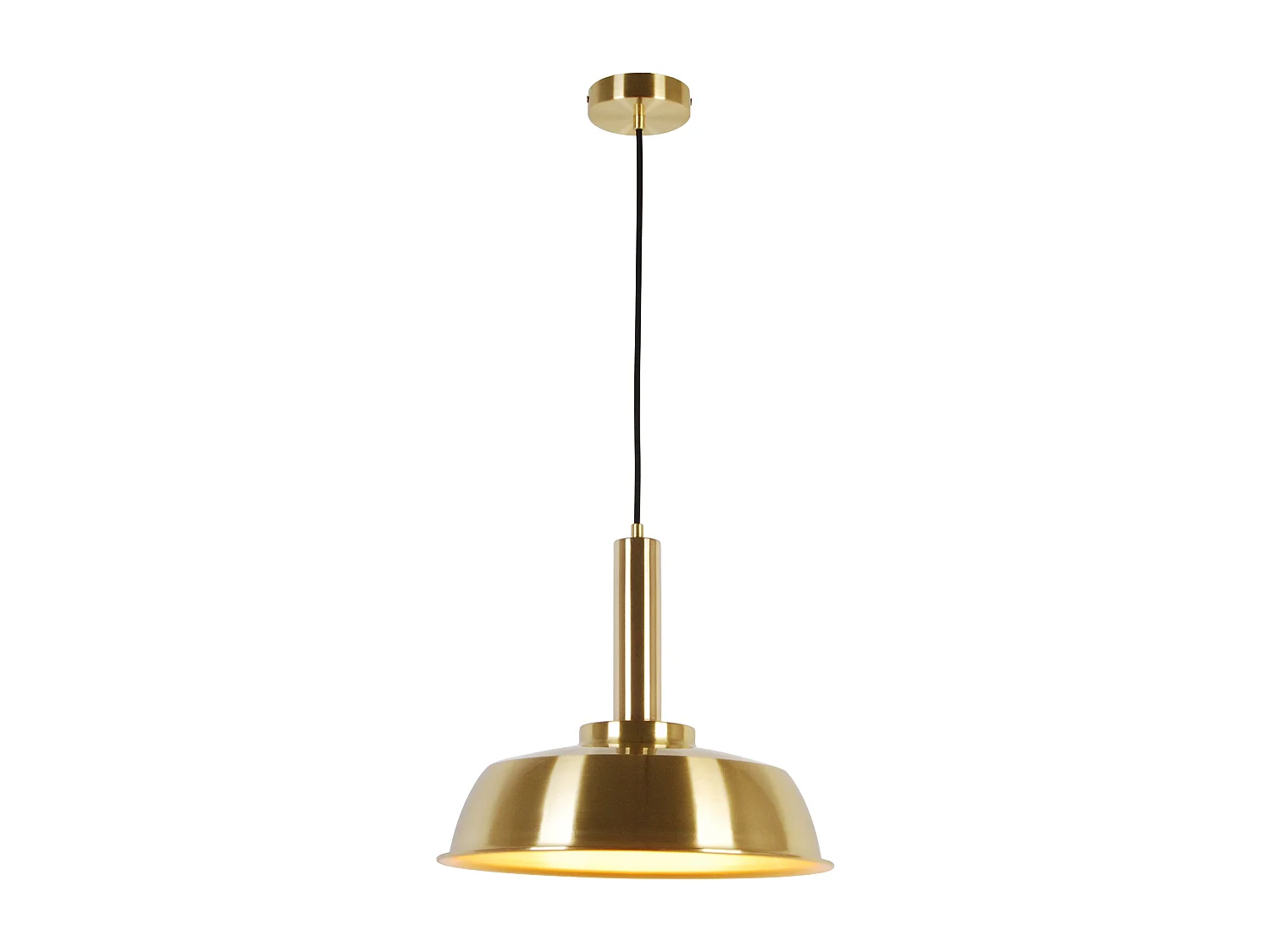 Candeeiro suspenso industrial em aço X36 x A132 cm dourado cromado - AHUMI