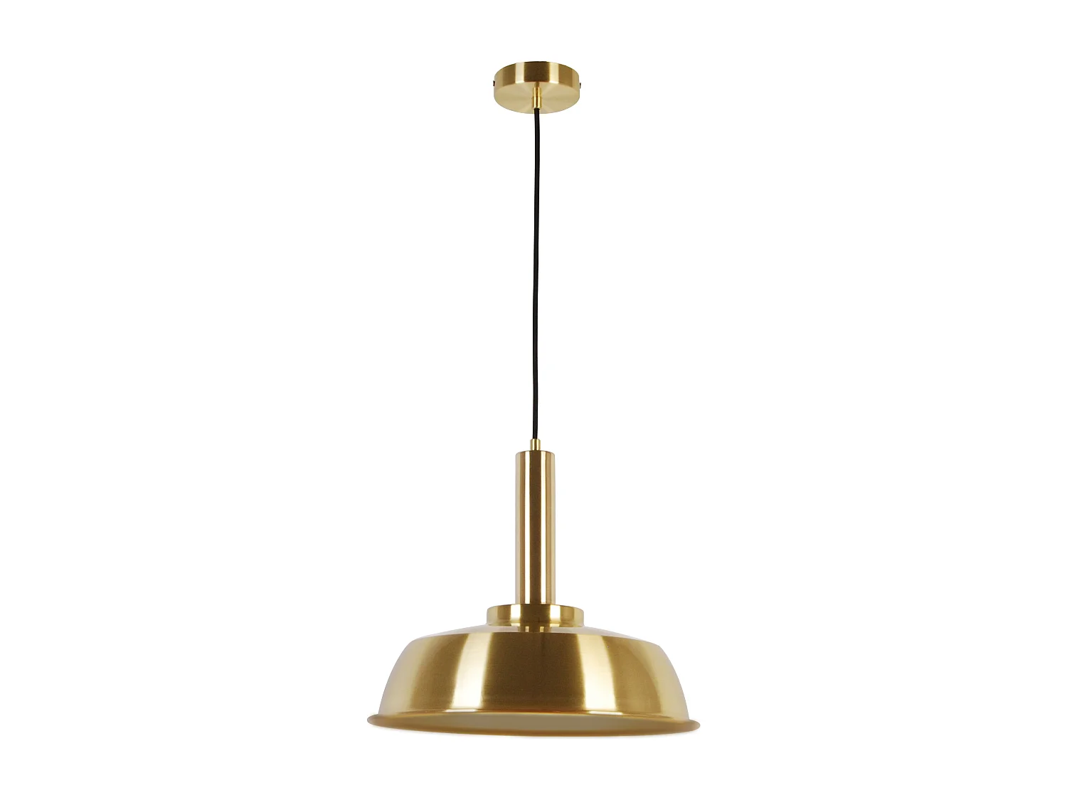 Candeeiro suspenso industrial em aço X36 x A132 cm dourado cromado - AHUMI
