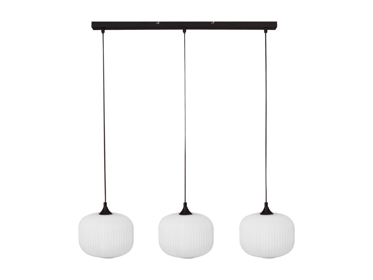Deckenleuchte - Metall & Glas - 3 Lampenschirme - 99 x 128 cm - Schwarz & W günstig online kaufen