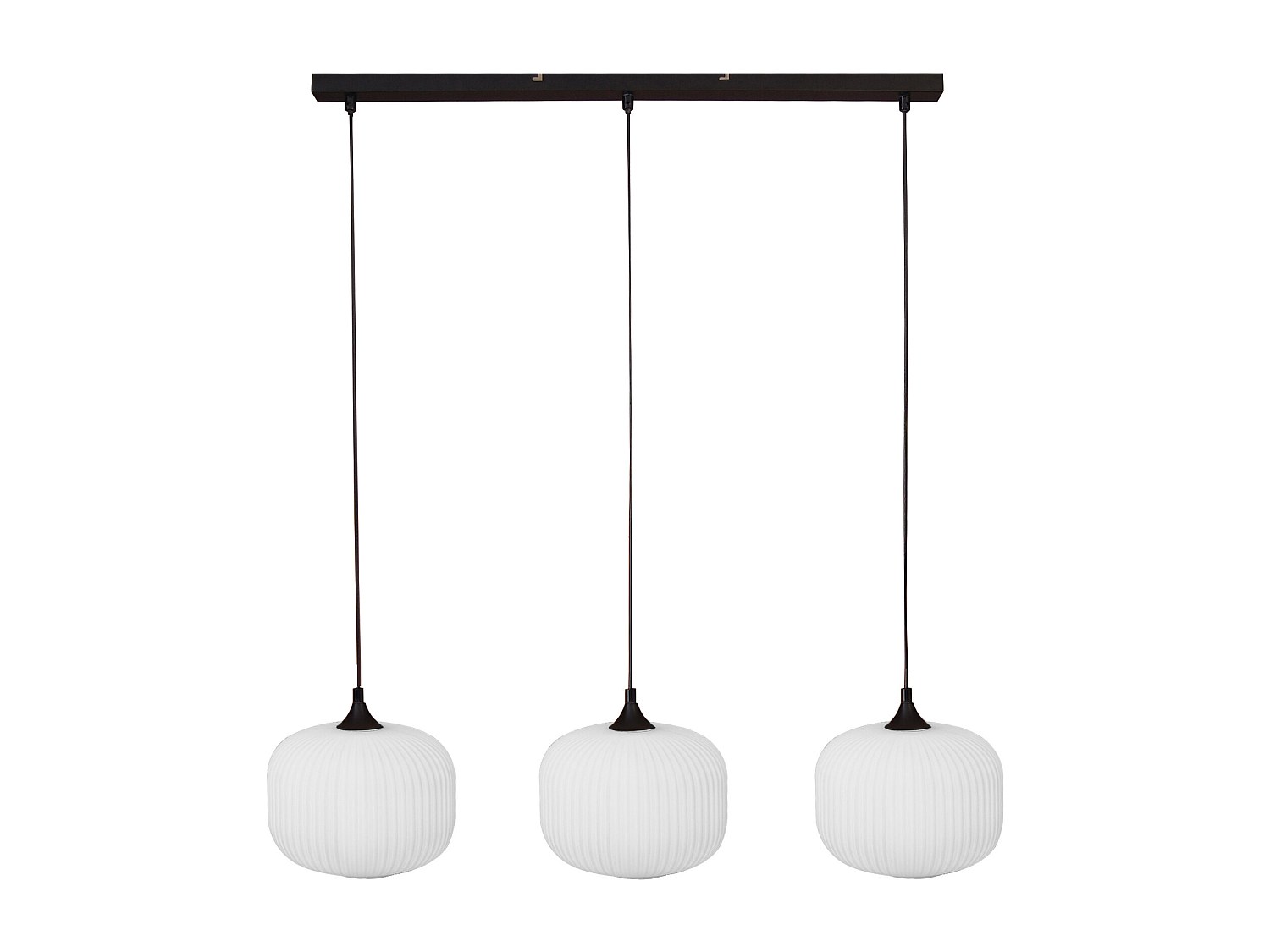 Deckenleuchte - Metall & Glas - 3 Lampenschirme - 99 x 128 cm - Schwarz & W günstig online kaufen