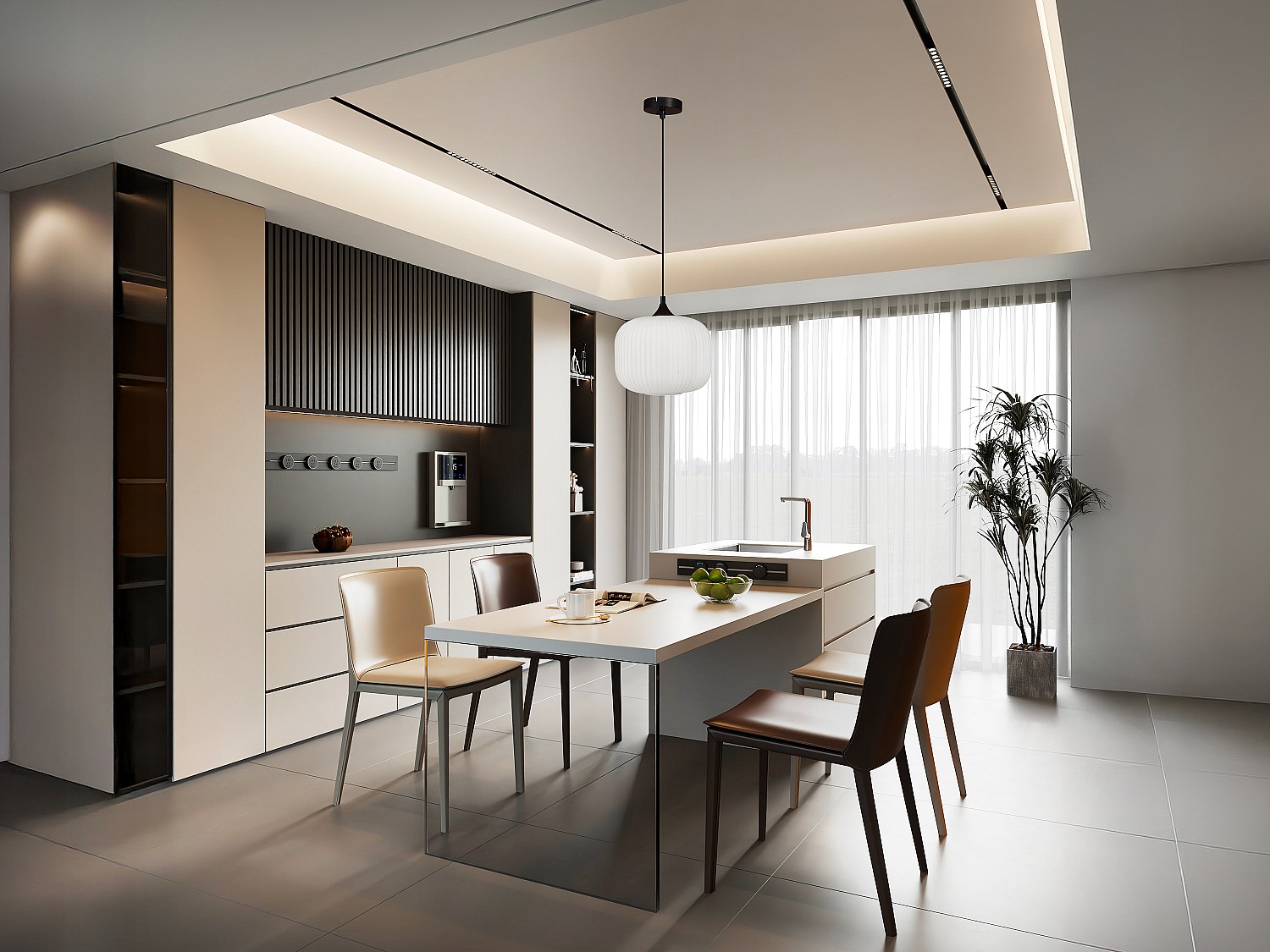 Deckenleuchte - Metall & Glas - 1 Lampenschirm - 25 x 128 cm - Schwarz & We günstig online kaufen