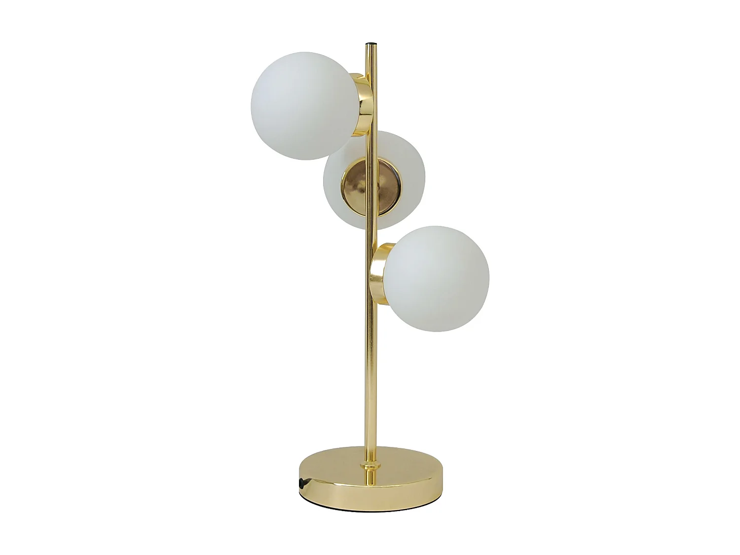 Lampe à poser en laiton - 3 globes - Doré brillant et blanc mat - YUKON