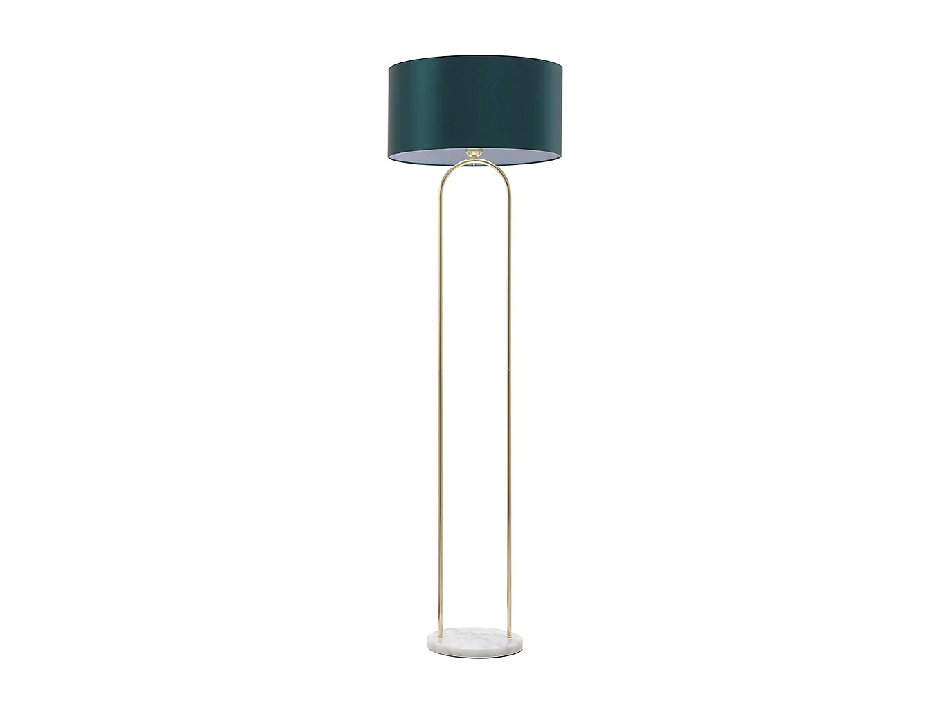 Lampadaire en acier et marbre - D. 45 x H. 150 cm - Bleu canard - NOUR