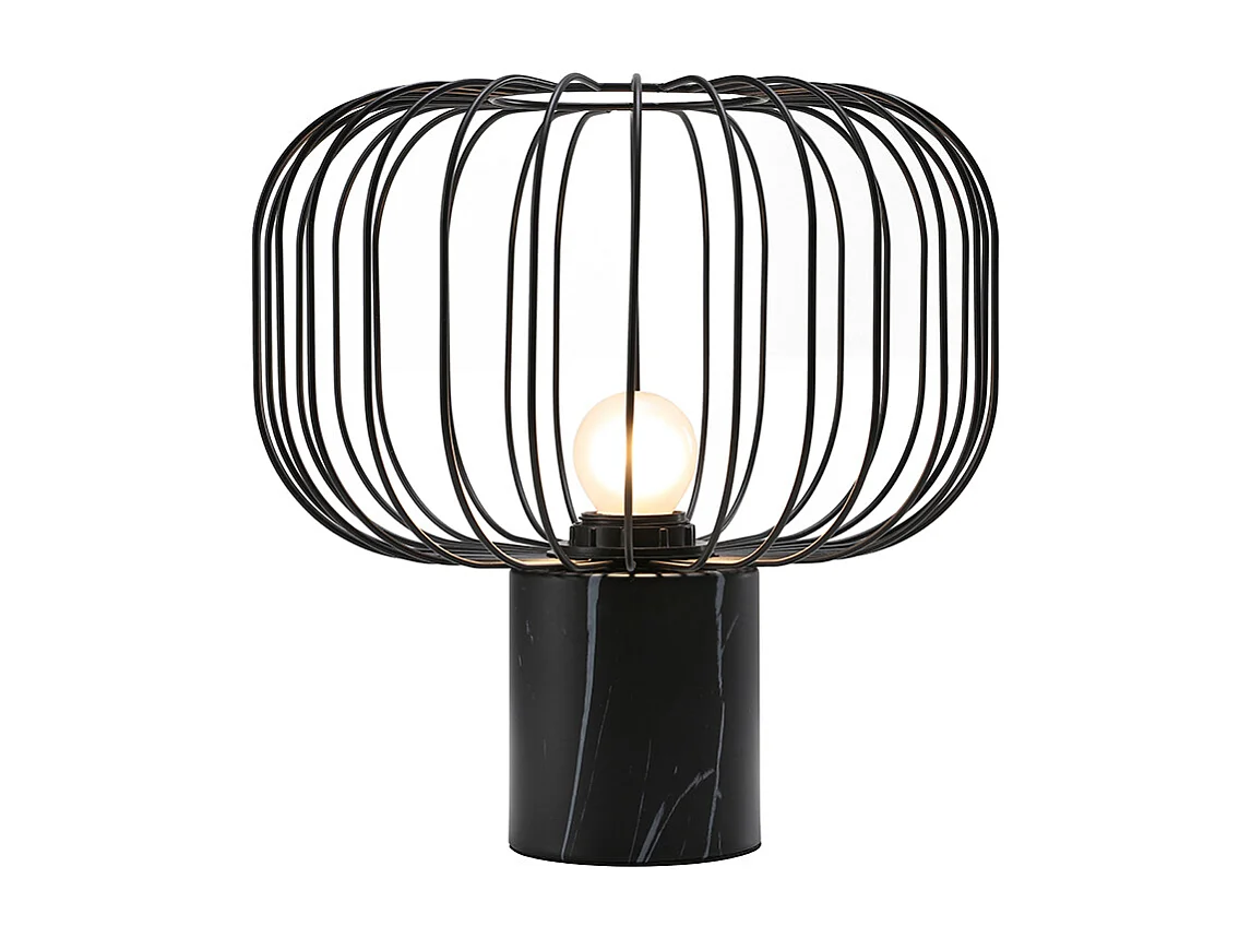 Lampe à poser filaire en métal - D. 26 x H. 26 cm - Noir - ANDROMAQUE