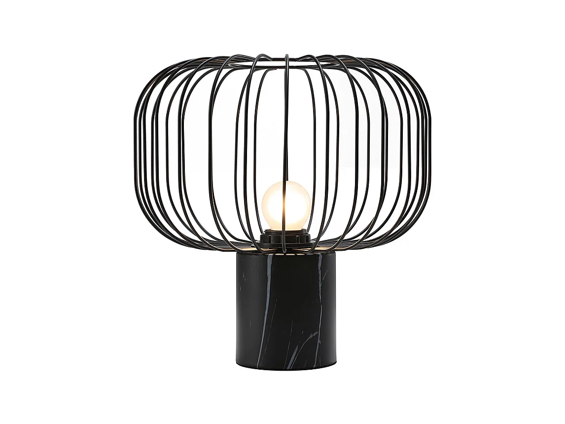 Trådlampe i metal - D. 26 x H. 26 cm - Sort - ANDROMAQUE