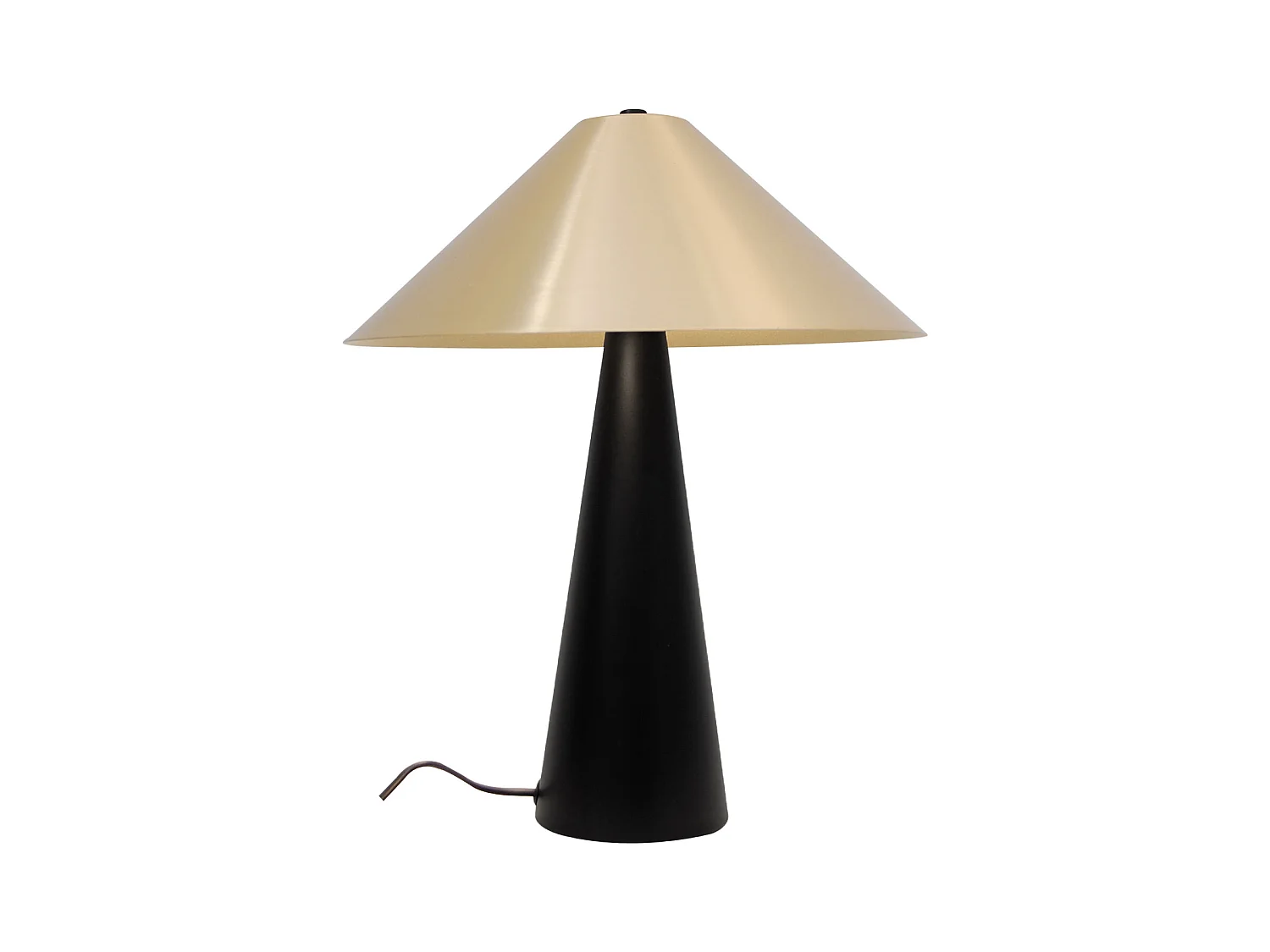 Lampe à poser en métal - D. 30 x H. 38 cm - Noir et doré - JELVA