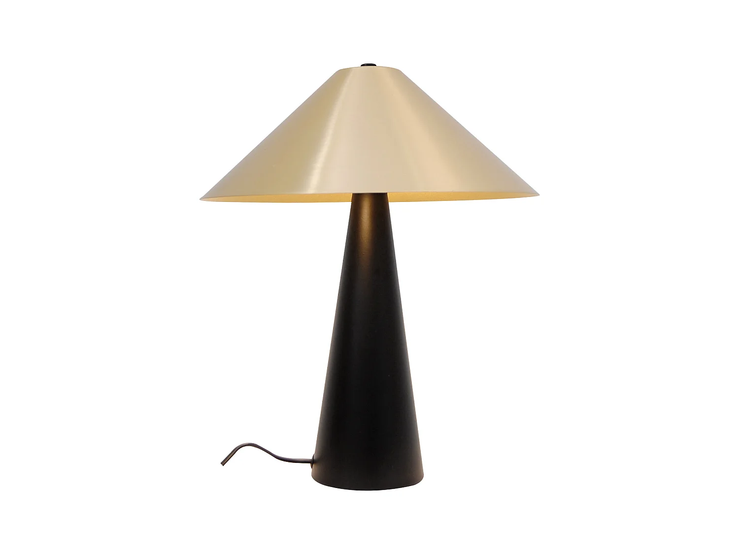 Lampe à poser en métal - D. 30 x H. 38 cm - Noir et doré - JELVA