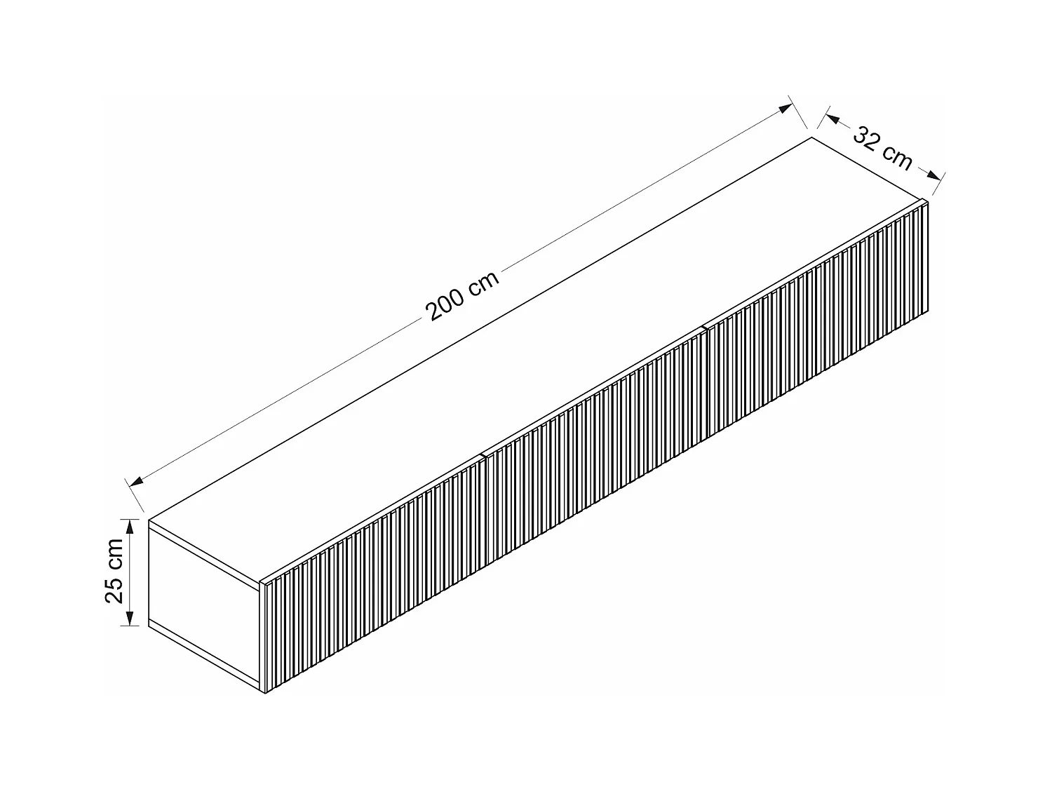 Mueble de TV flotante con 3 puertas - Negro - DANTAY de Pascal Morabito