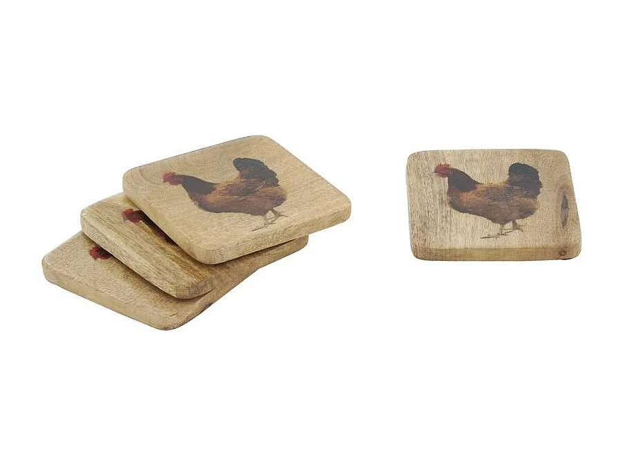 Dessous de verres en manguier Lot de 4