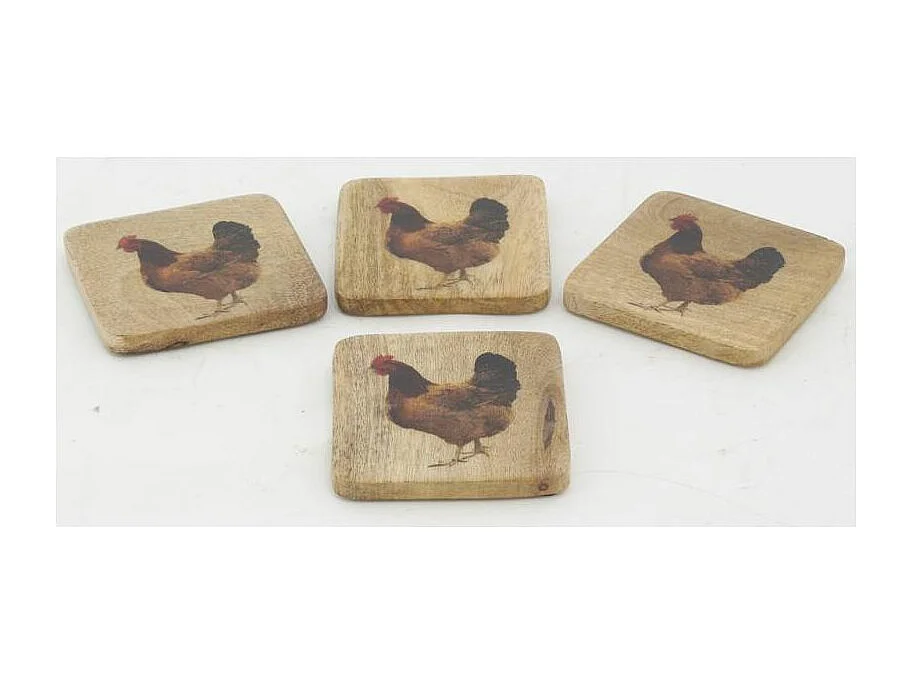 Dessous de verres en manguier Lot de 4