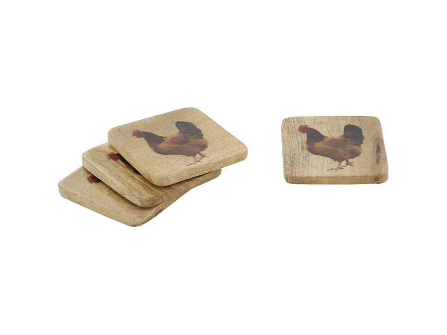 Dessous de verres en manguier Lot de 4