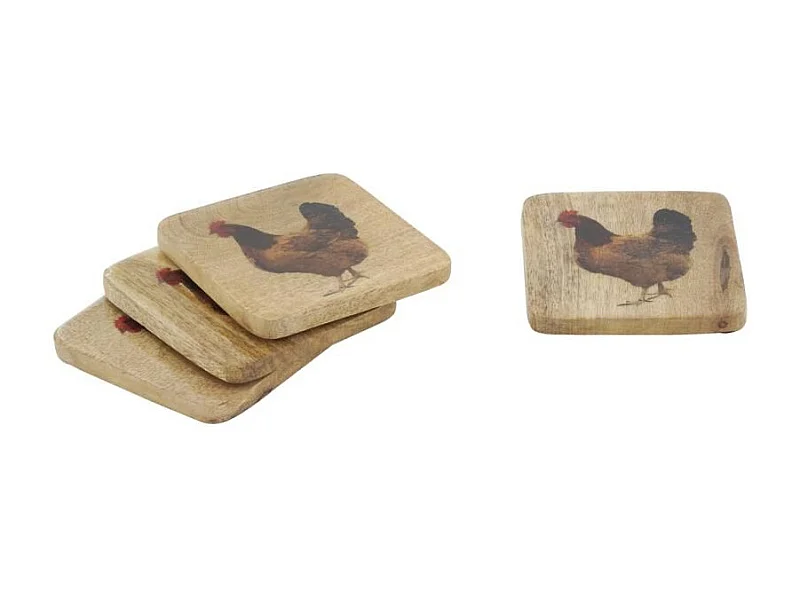 Dessous de verres en manguier Lot de 4