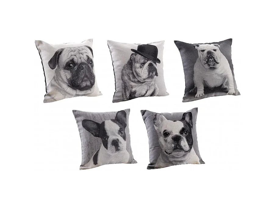 Coussin chien en coton (Lot de 5)