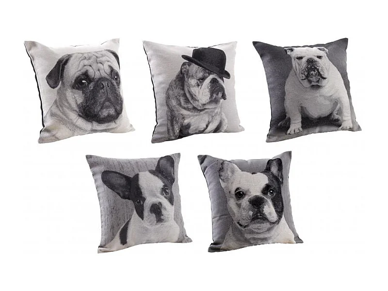 Coussin chien en coton (Lot de 5)