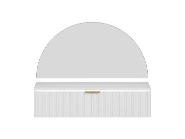 Coiffeuse suspendue avec miroir et LEDs - 1 tiroir - Blanc - FRALYN de Pascal Morabito