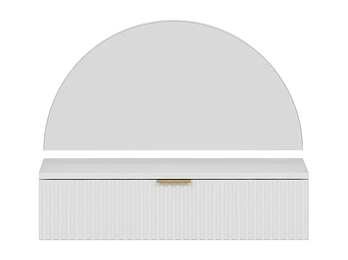 Toucador suspenso com espelho e LEDs, 1 gaveta branco - FRALYN de Pascal Morabito