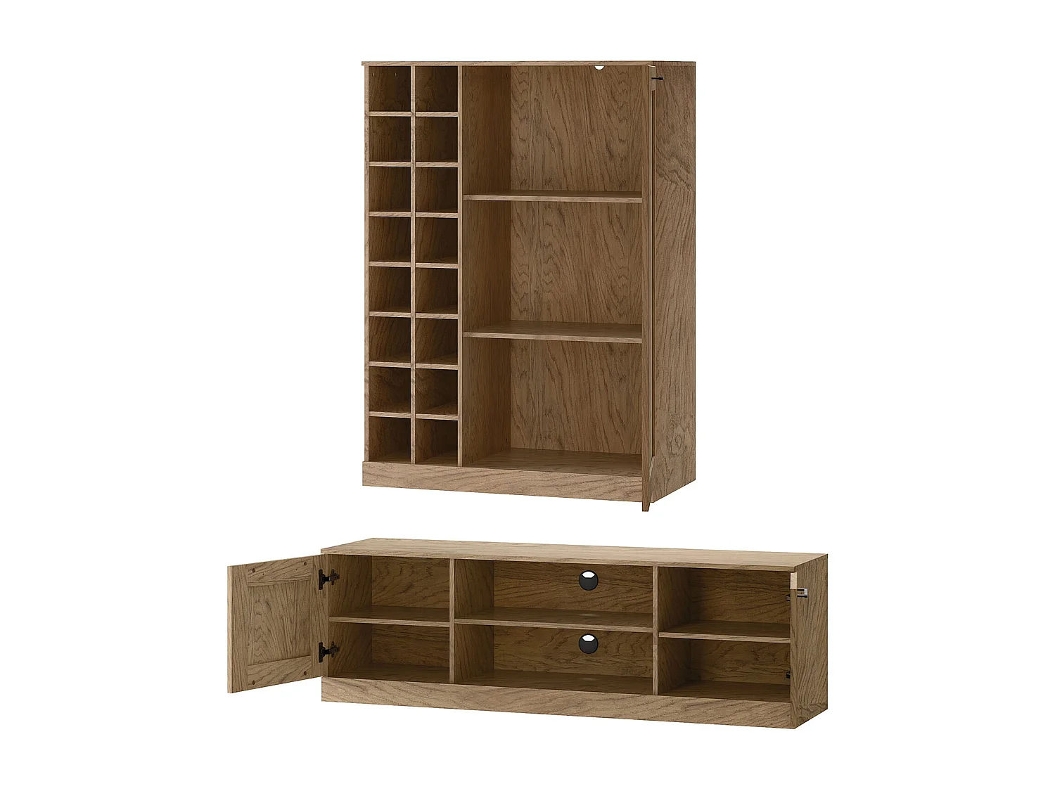 WOHNWAND Cozy Eiche Rustikal 3-teilig