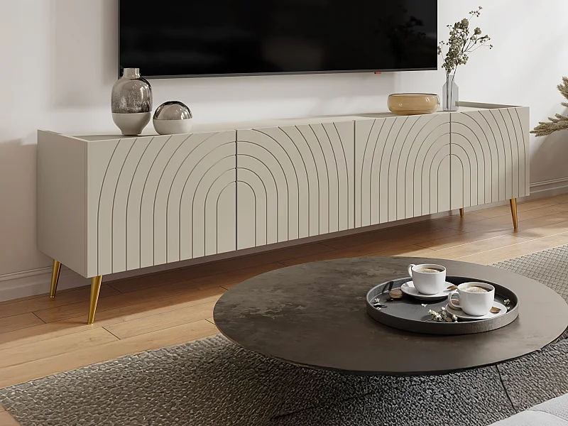 Tv-meubel met 4 deurtjes - Beige - NORSIM van Pascal Morabito