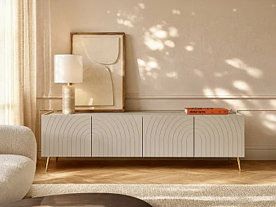 TV-möbel med 4 dörrar - Beige - NORSIM