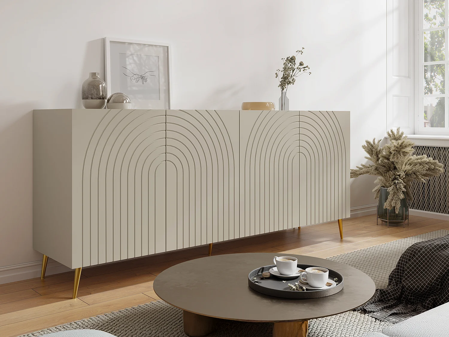 Buffet avec 4 portes - Beige - NORSIM de Pascal Morabito