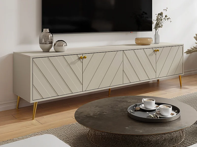 Mueble de TV con 4 puertas - Beige - TEODA de Pascal Morabito