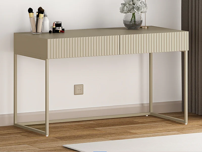 Scrivania con 2 cassetti Beige  - CALDRIN di PASCAL MORABITO