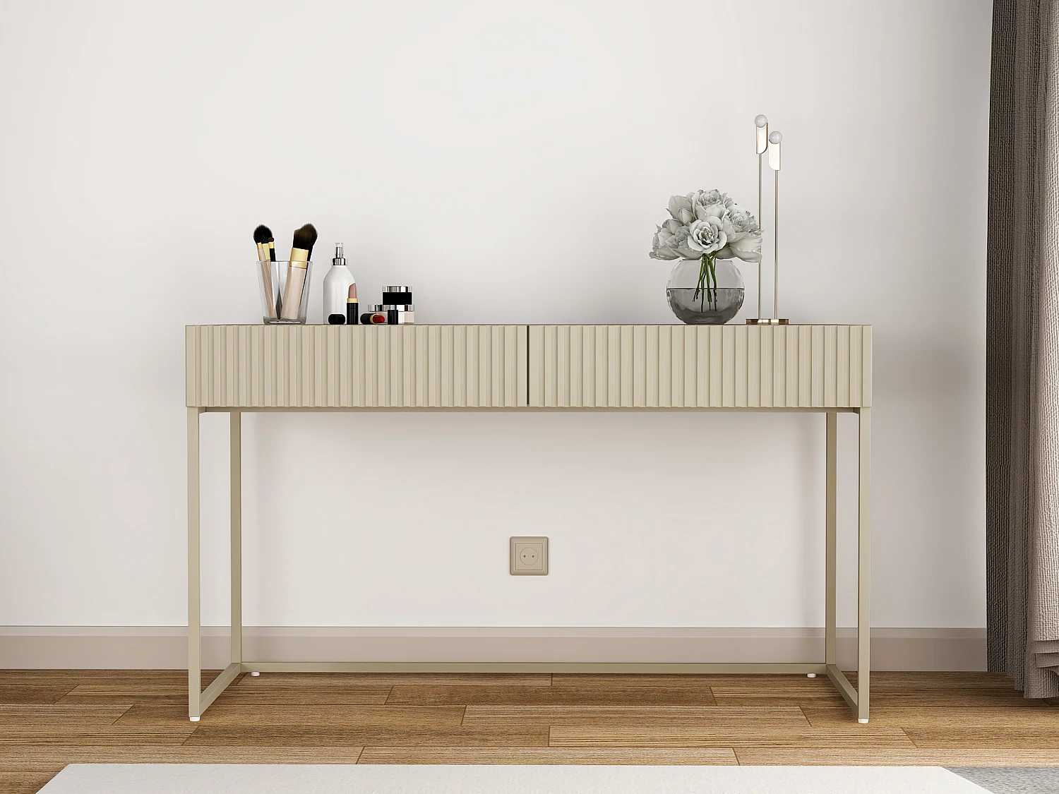 Bureau avec 2 tiroirs - Beige - CALDRIN de Pascal Morabito