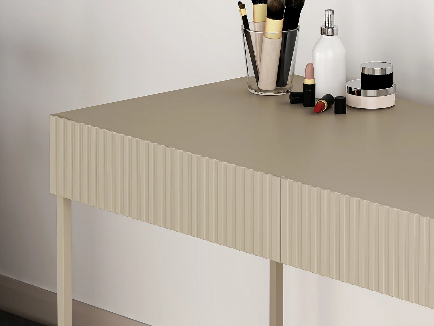 Bureau avec 2 tiroirs - Beige - CALDRIN de Pascal Morabito