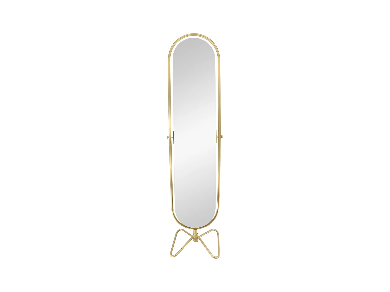 Espejo de pie giratorio de metal - L. 45 x A. 171 cm - Dorado - ASATU