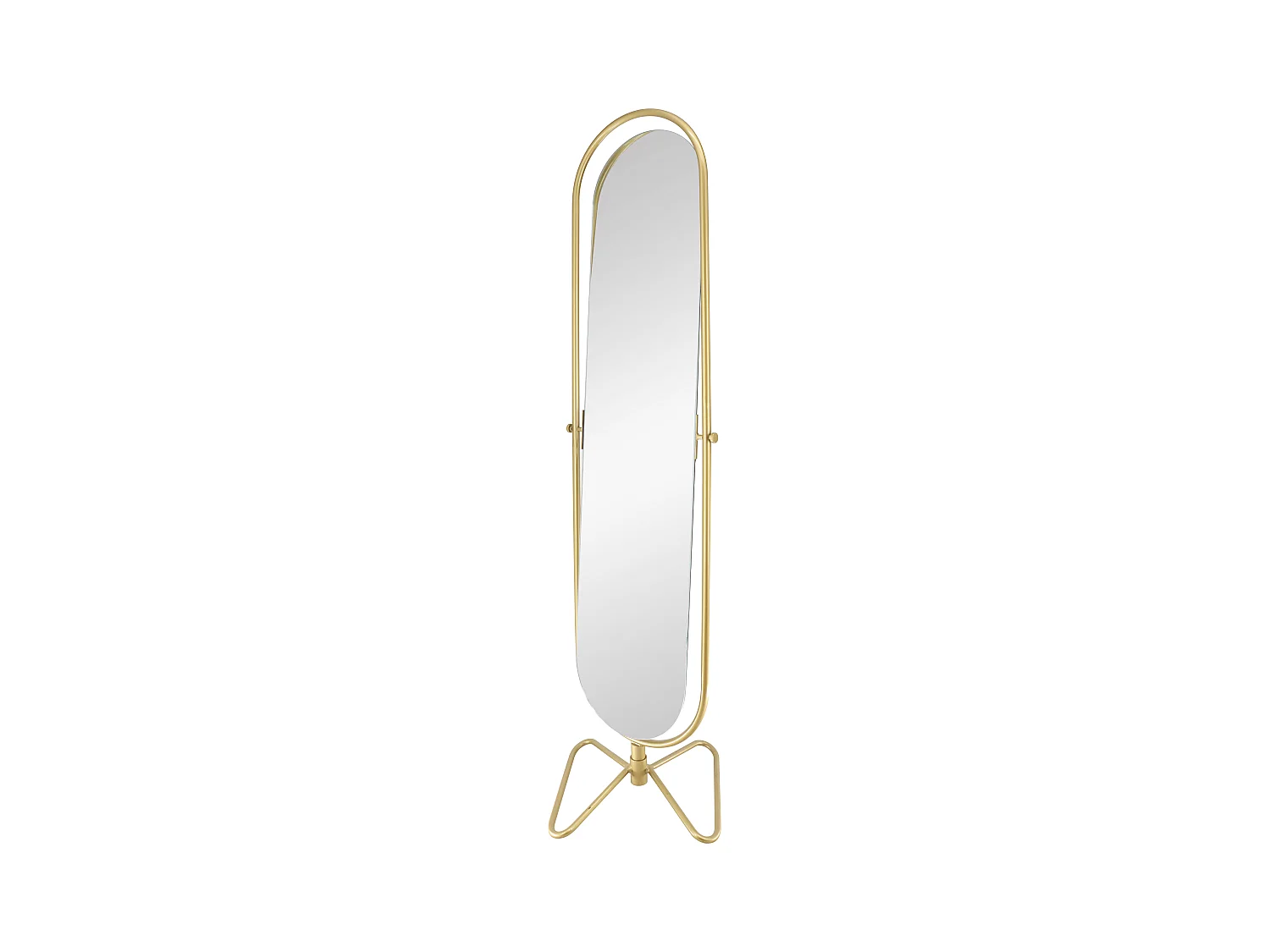 Espejo de pie giratorio de metal - L. 45 x A. 171 cm - Dorado - ASATU