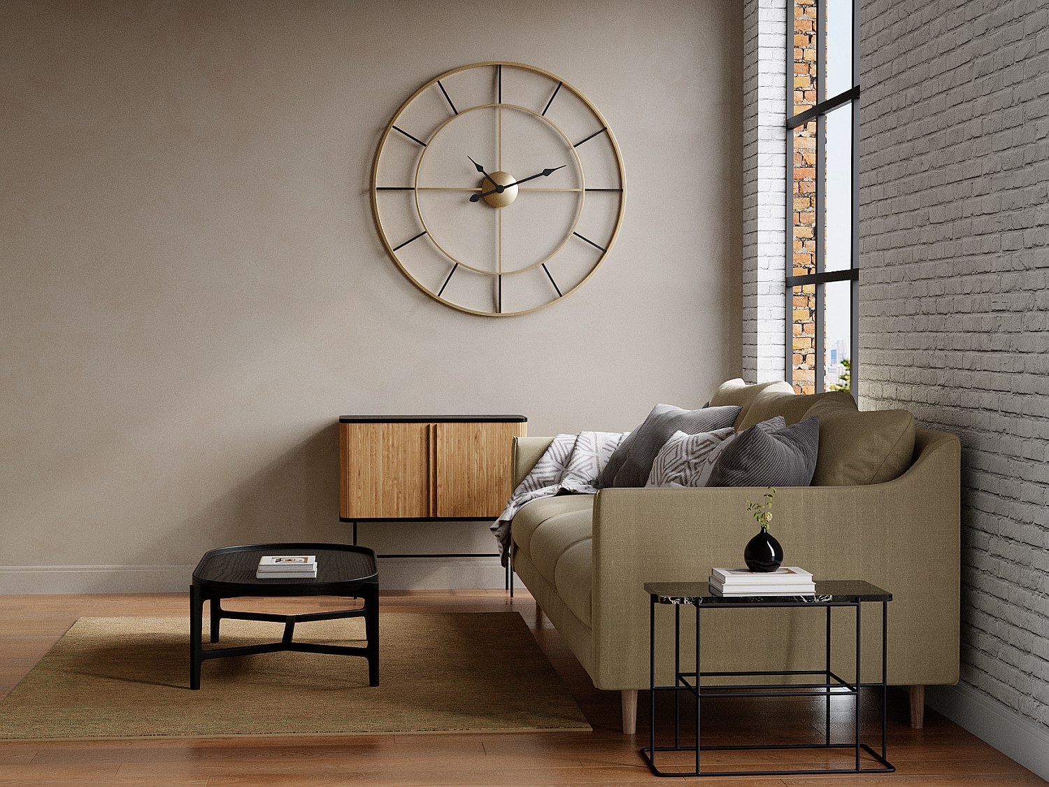 Große Wanduhr - Metall - 110 cm - Goldfarben - ASHLAND günstig online kaufen