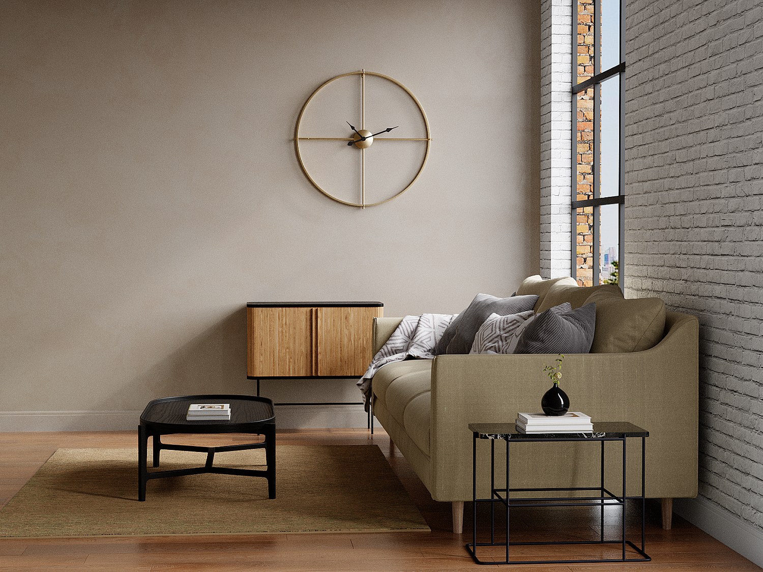 Wanduhr - Metall - 80 cm - Goldfarben - NEWPORT günstig online kaufen