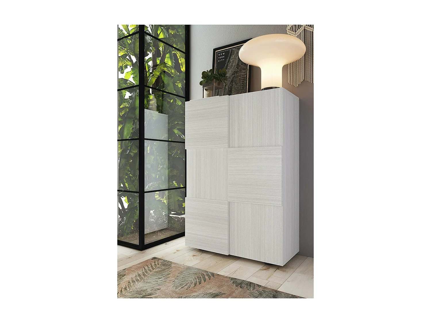 Meuble de rangement 2 portes H 115,5 cm - DAMA