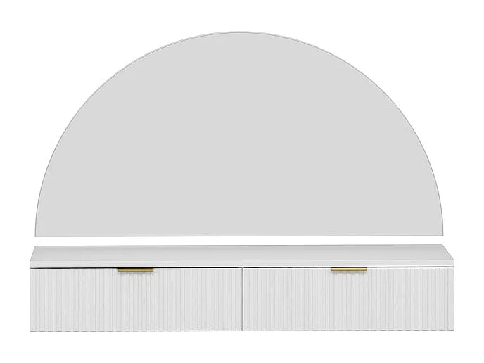 Toucador suspenso com espelho e LEDs, 2 gavetas, branco - FRALYN de Pascal Morabito