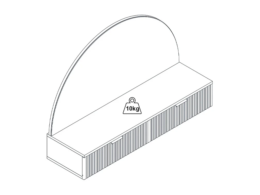 Veggmontert sminkebord med speil og LED - 2 skuffer - Beige - FRALYN fra Pascal Morabito