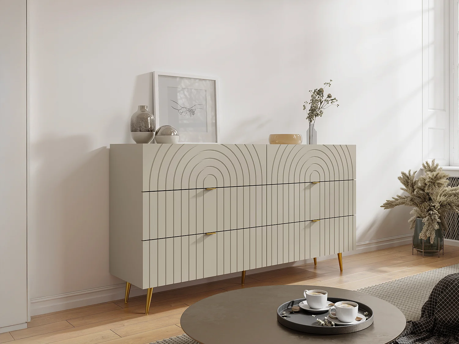 Commode 6 tiroirs - Beige - NORSIM de Pascal Morabito