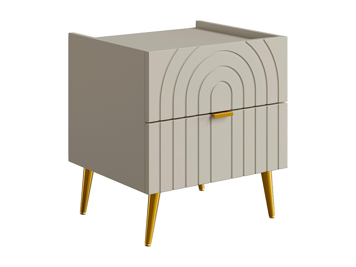 Nachttisch mit 2 Schubladen - Beige - NORSIM von Pascal Morabito günstig online kaufen