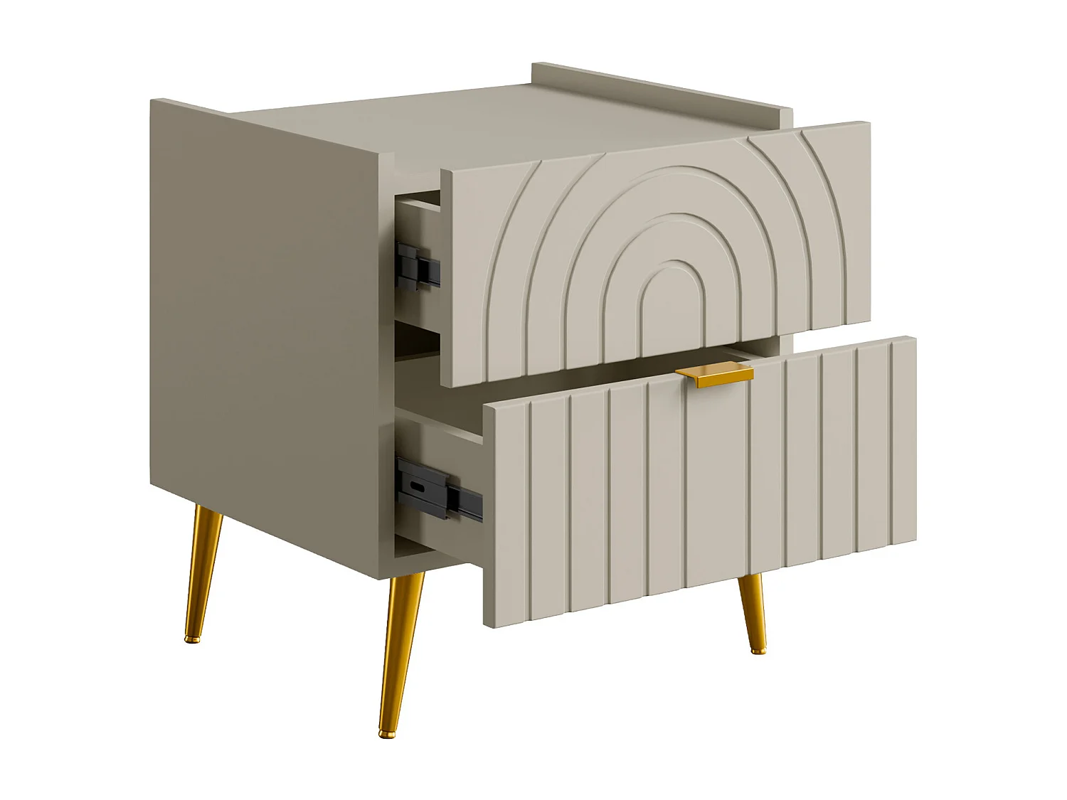 Table de chevet 2 tiroirs - Beige - NORSIM de Pascal Morabito