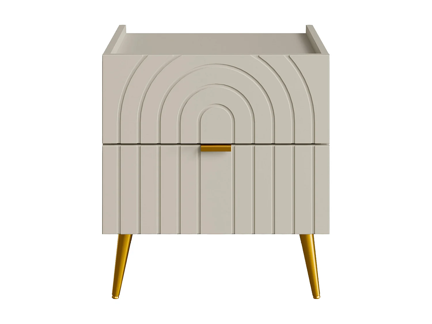 Table de chevet 2 tiroirs - Beige - NORSIM de Pascal Morabito