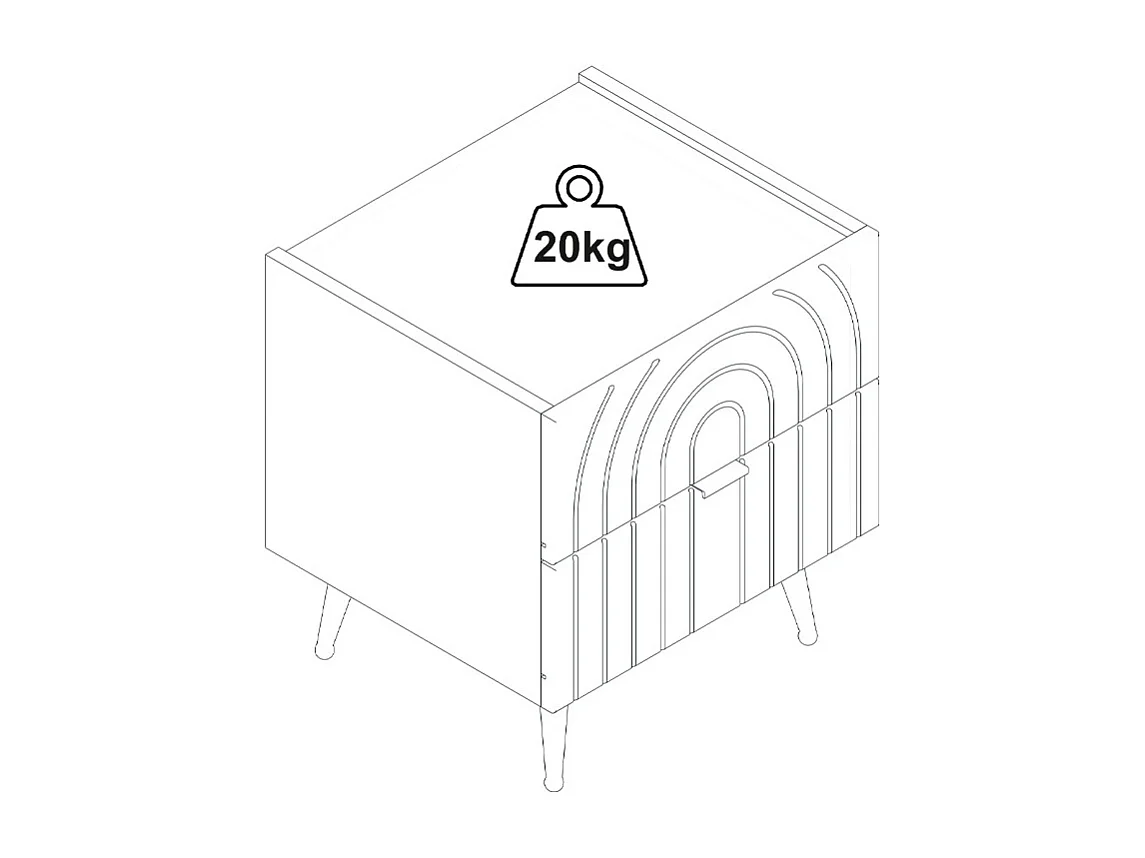 Table de chevet 2 tiroirs - Beige - NORSIM de Pascal Morabito