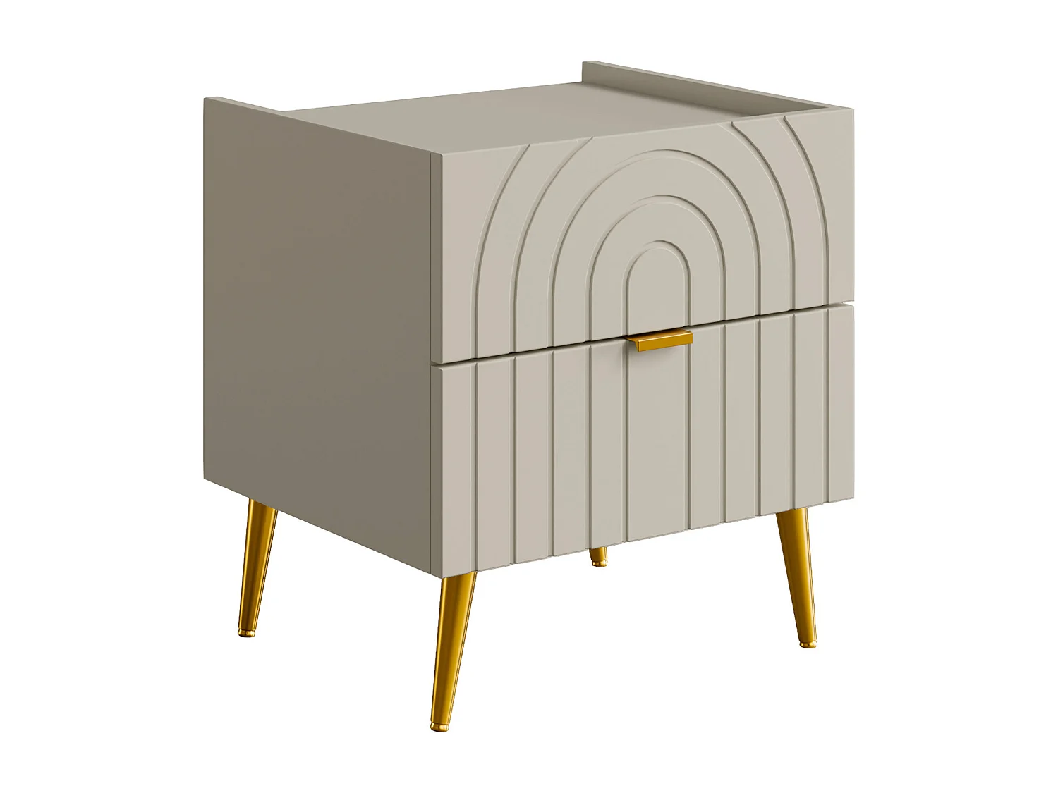 Mesa de cabeceira 2 gavetas bege - NORSIM de Pascal Morabito