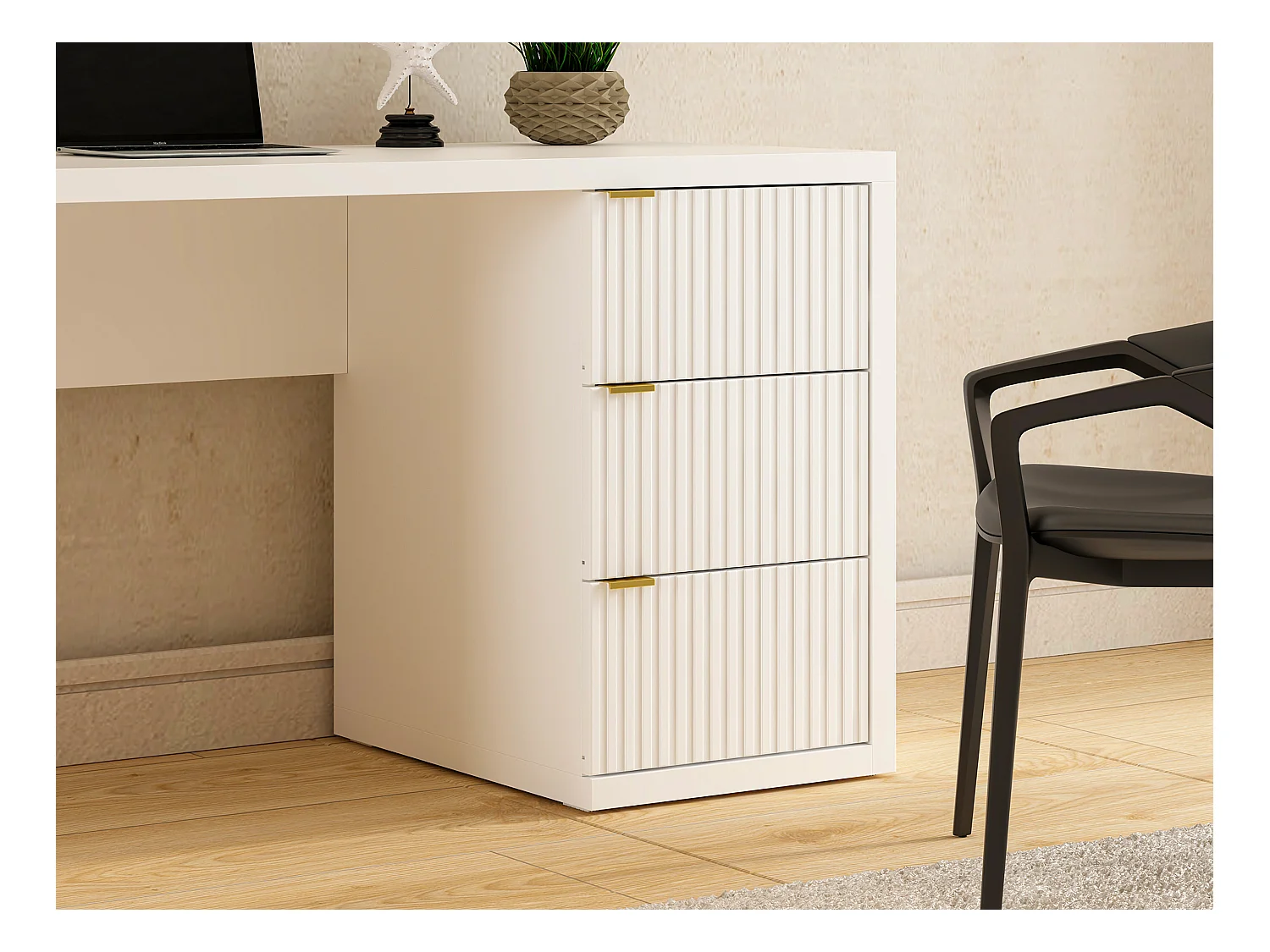 Bureau avec 3 tiroirs - Blanc - MABELI de Pascal Morabito