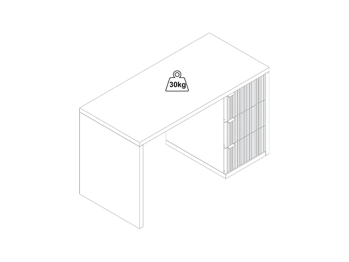 Escritorio con 3 cajones - Blanco - MABELI de Pascal Morabito